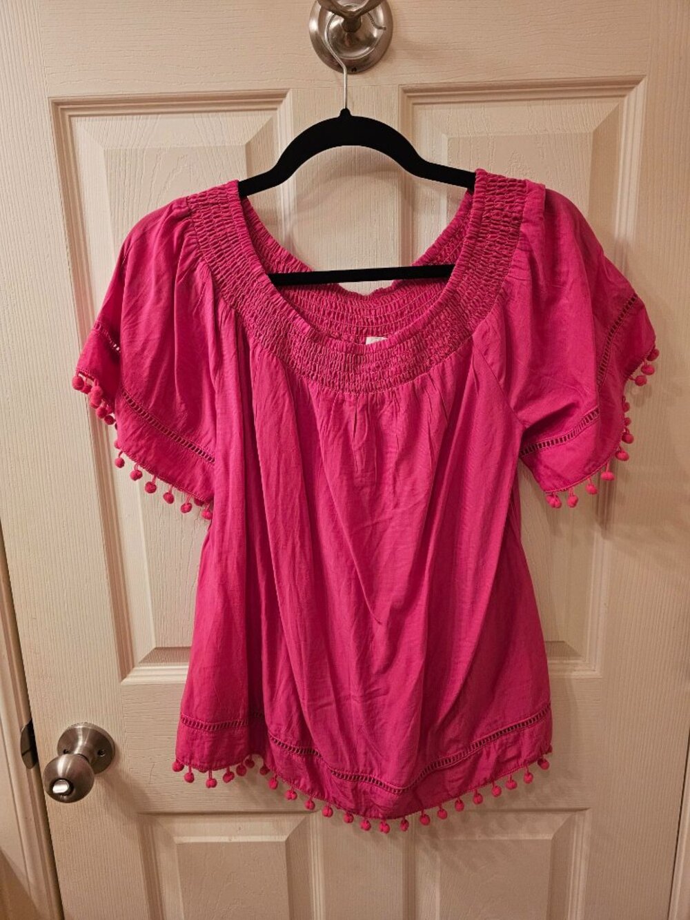 NWT EE:SOME Medium Pink Blouse w / Tassles